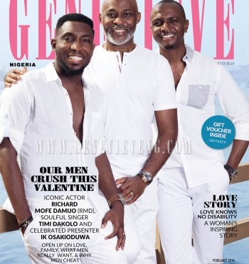 Nollywood’s Richard Mofe Damijo, Timi Dakolo & IK Osakioduwa Cover Genevieve Magazine